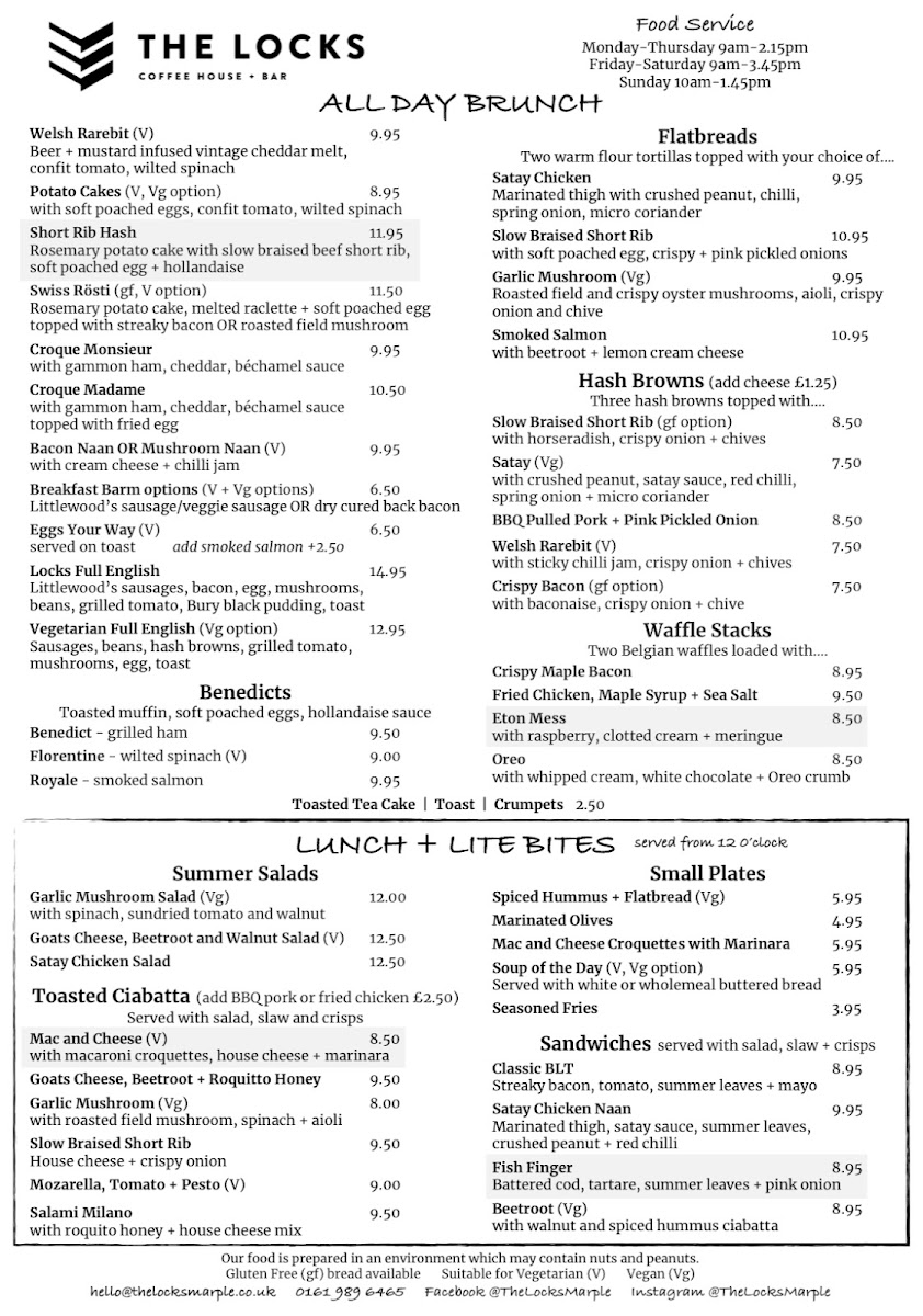 Menu The Locks Coffee House + Bar-1